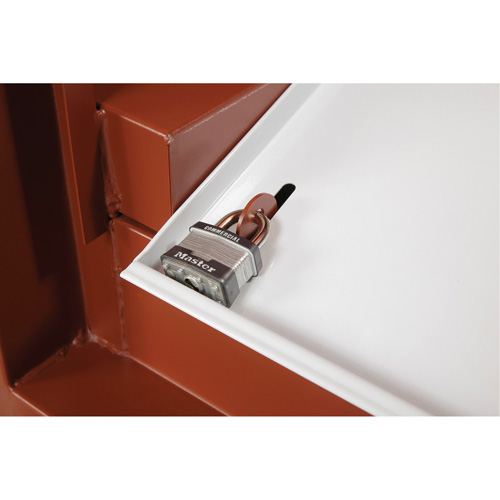 Coffre de chantier et surface de travail sur le terrain, 33" la x 63" p x 80" h, Acier, Rouge TGS INDUSTRIEL