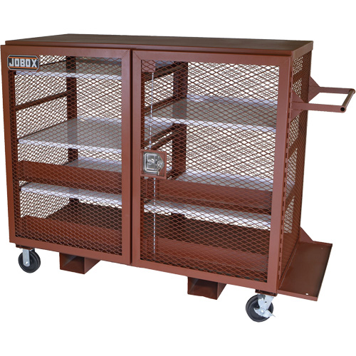 Armoire mobile en treillis, Acier, 49 pi³, Rouge TGS INDUSTRIEL