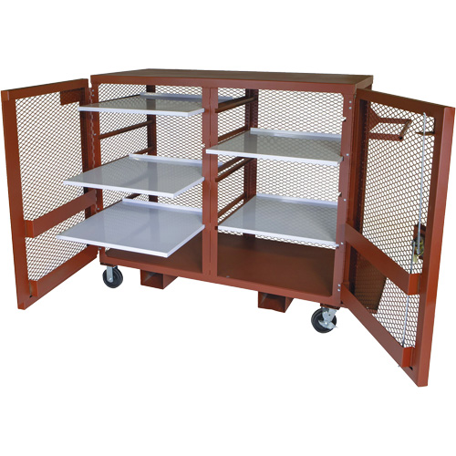Armoire mobile en treillis, Acier, 49 pi³, Rouge TGS INDUSTRIEL