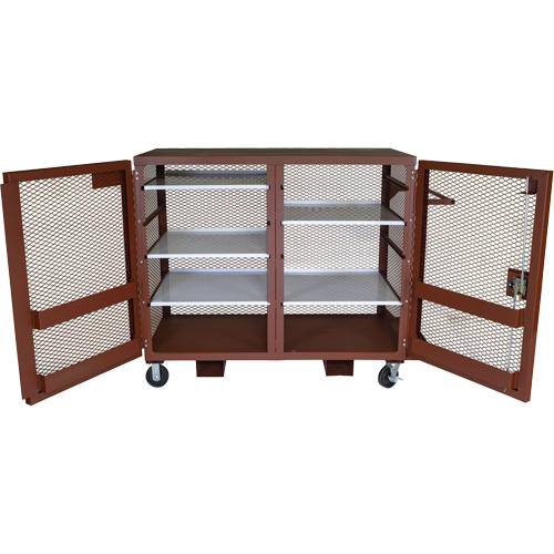 Armoire mobile en treillis, Acier, 49 pi³, Rouge TGS INDUSTRIEL