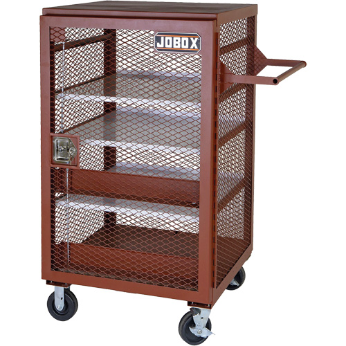 Armoire mobile en treillis, Acier, 22 pi³, Rouge TGS INDUSTRIEL