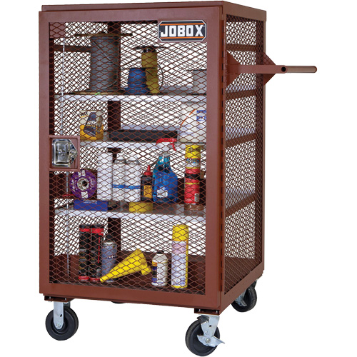Armoire mobile en treillis, Acier, 22 pi³, Rouge TGS INDUSTRIEL