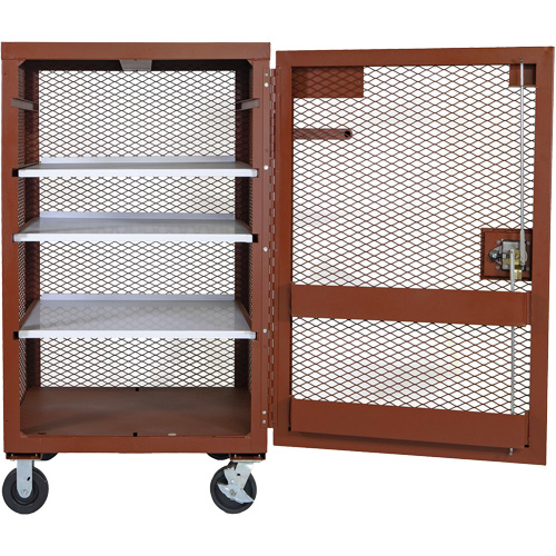 Armoire mobile en treillis, Acier, 22 pi³, Rouge TGS INDUSTRIEL