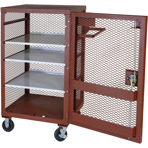 Armoire mobile en treillis, Acier, 22 pi³, Rouge TGS INDUSTRIEL