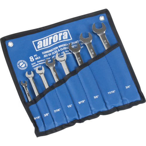 Fixed Head Wrench Set, Combination, 8 Pieces, Imperial TGS INDUSTRIEL
