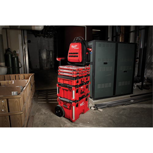 Packout Backpack, 15-3/4" L x 11-4/5" W, Black/Red, Ballistic TGS INDUSTRIEL