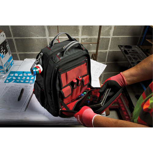 Packout Backpack, 15-3/4" L x 11-4/5" W, Black/Red, Ballistic TGS INDUSTRIEL