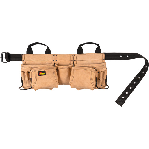 Carpenter's Tool Belt, Leather, Tan TGS INDUSTRIEL