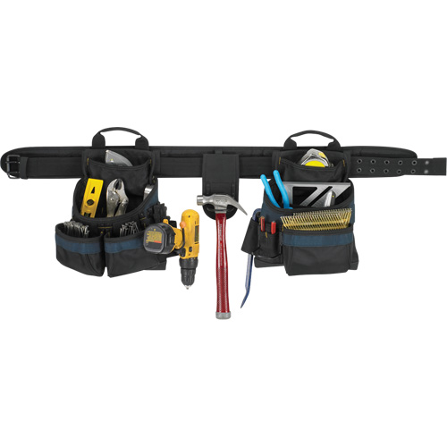 Electrician's Tool Belt, Polyester, Black TGS INDUSTRIEL