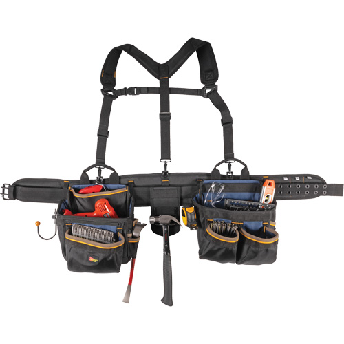 Deluxe Tool Belt, Polyester, Black TGS INDUSTRIEL