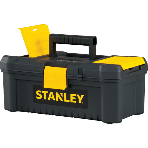 Essential&reg; Tool Box with Tray, 12-1/2" W x 7-3/8" D x 5-1/8" H, Black/Yellow TGS INDUSTRIEL
