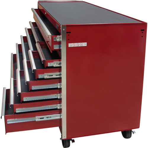 Industrial Tool Cart, 12 Drawers, 56" W x 24-1/2" D x 38-1/8" H, Red TGS INDUSTRIEL