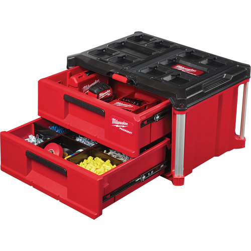 Boîte &agrave; outils avec 2 tiroirs Packout, 16-1/3" x 14-1/3" x 22-1/5", Rouge TGS INDUSTRIEL