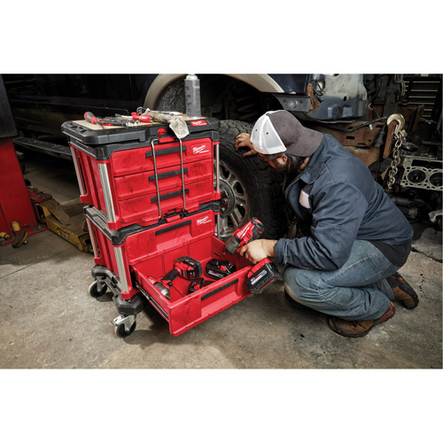 Boîte &agrave; outils avec 3 tiroirs Packout, 16-1/3" x 14-1/3" x 22-1/5", Noir/Rouge TGS INDUSTRIEL