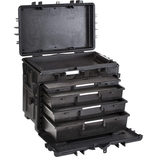 Mobile Tool Chest With Drawers, 4 Drawers, 22-4/5" W x 15" D x 18" H, Black TGS INDUSTRIEL