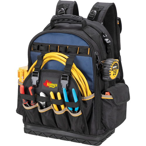 Molded Base Tool Backpack, 18" L x 13" W, Black/Blue, Ballistic/Polyester TGS INDUSTRIEL