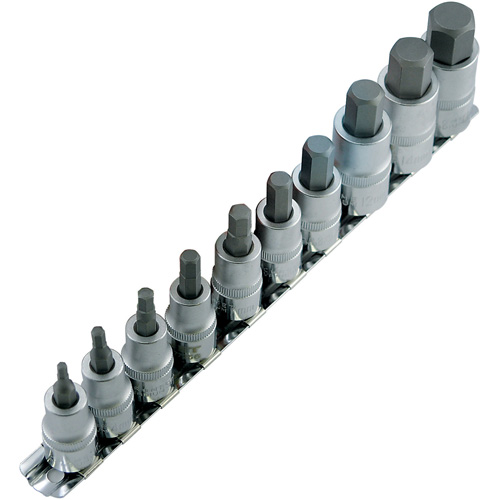 HSW3812-10M Metric Bit Socket Set, Hex, 1/2"/3/8" Drive, 10 Pcs TGS INDUSTRIEL
