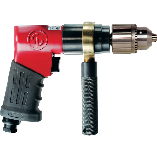Reversible Drills, 24 CFM, 1/4" NPTF, 90 dBA, 13" Chuck, Keyed TGS INDUSTRIEL