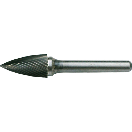 CLEVELAND Solid Carbide Burrs - Tree Shape Pointed End, SG-41, 1/8" Dia., 1/8" Shank, 1/4" Depth of Cut TGS INDUSTRIEL