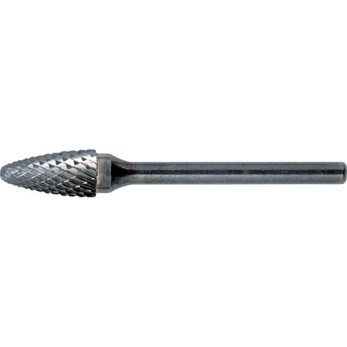 CLEVELAND Solid Carbide Burrs - Tree Shape with Ball Nose, SF-1, 1/4" Dia., 5/8" Depth of Cut TGS INDUSTRIEL