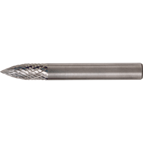CLEVELAND Solid Carbide Burrs - Tree Shape Pointed End, SG-1, 1/4" Dia., 1/4" Shank, 5/8" Depth of Cut TGS INDUSTRIEL