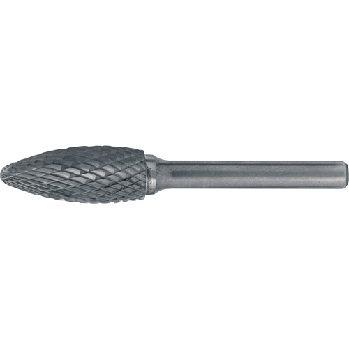 Fraises au carbure solide - Forme de flamme CLEVELAND, 5/16" dia., 1/4" Tige TGS INDUSTRIEL