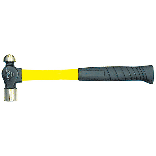 Heavy-Duty Fibreglass Handle Ball Pein Hammer, 8 oz. Head Weight, Plain Face, Cushion Handle TGS INDUSTRIEL