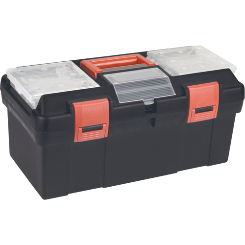 Plastic Tool Box, 17-1/2" W x 9-1/2" D x 8" H, Black TGS INDUSTRIEL