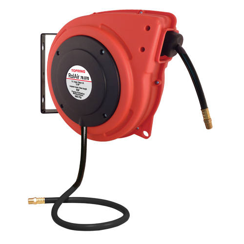 Rolair Automatic Rewind Hose Reel With PVC Hose, Air, 1/4" x 33', Single Hose, 300 psi TGS INDUSTRIEL