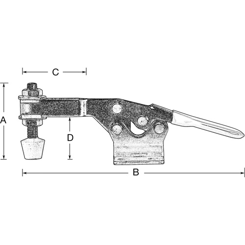 Horizontal Hold-Down Clamps, 200 lbs. Clamping Force, Horizontal TGS INDUSTRIEL