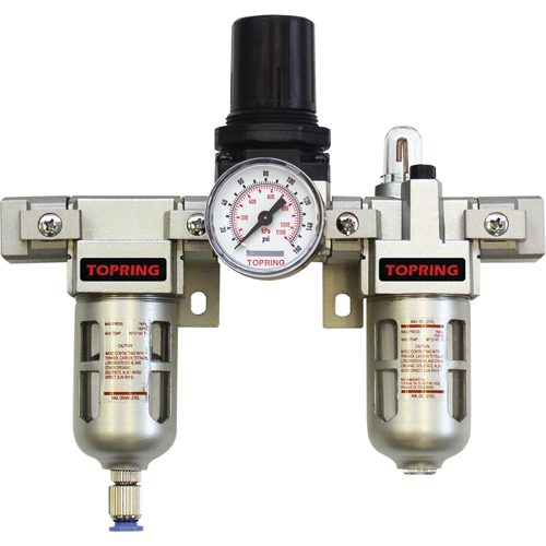 Filtreur/r&eacute;gulateur & lubrificateur modulaire Airflo (manom&egrave;tre compris), 1/4" NPT TGS INDUSTRIEL