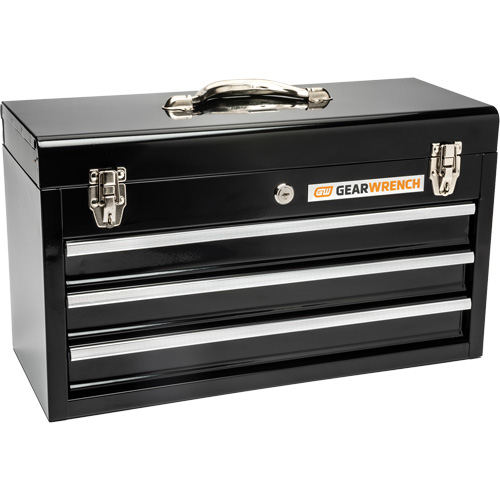 Boîte &agrave; outils portative, 20" la, 3 tiroirs, Noir TGS INDUSTRIEL