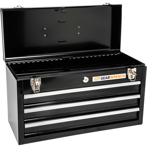 Boîte &agrave; outils portative, 20" la, 3 tiroirs, Noir TGS INDUSTRIEL