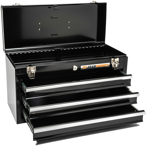 Boîte &agrave; outils portative, 20" la, 3 tiroirs, Noir TGS INDUSTRIEL