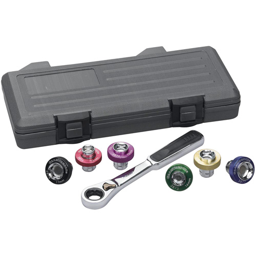 6 Point Magnetic Oil Drain Plug Metric Socket Set, 7 Pieces, 3/8" Drive Size TGS INDUSTRIEL
