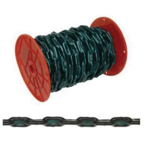 Chaîne droite avec gaine verte, Acier &agrave; faible teneur en carbone, 2/0 x 60' (18,3 m) l, Charge d'utilisation 520 lb (0,26 tonne) TGS INDUSTRIEL