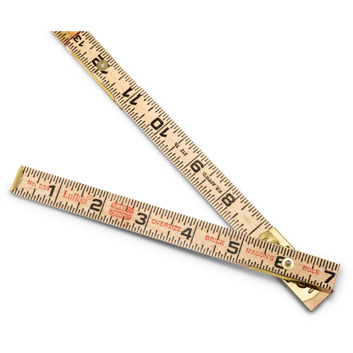 Red End&reg; Oversized Brick Mason Rule, 6' L, Wood, 1/16" Graduations TGS INDUSTRIEL