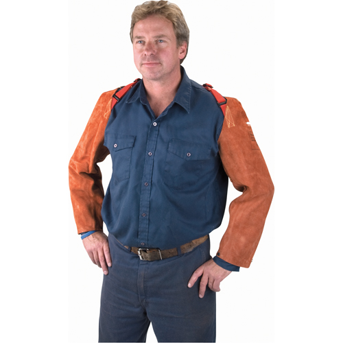 Leather Sleeves, 23" L, Lava Brown TGS INDUSTRIEL