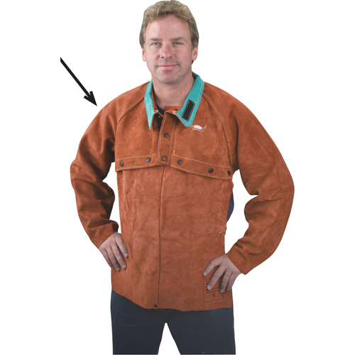 Plastrons &agrave; manches en cuir, Petit, Lava Brown TGS INDUSTRIEL