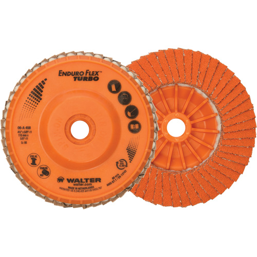Disque &agrave; lamelles Enduro-Flex Turbo, 4-1/2" x 5/8"-11, Type 27S, Grain 80, C&eacute;ramique TGS INDUSTRIEL