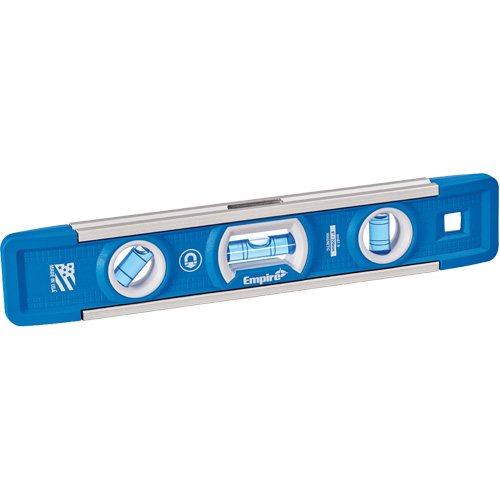 True Blue&reg; Torpedo Level, 9" L, Aluminum, 3 Vials, Magnetic TGS INDUSTRIEL