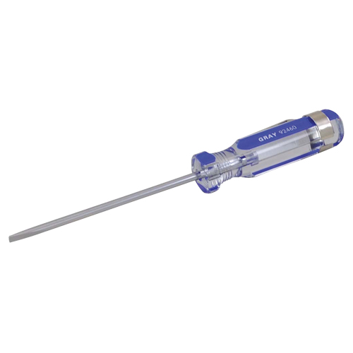 Slotted Screwdriver, 1/8" Tip, Round, 5-1/2" L, Plastic Handle TGS INDUSTRIEL