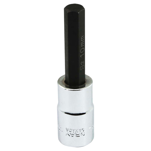 Bit Socket, Hex, 10 mm x 81 mm L, 1/2" Square Drive Drive TGS INDUSTRIEL
