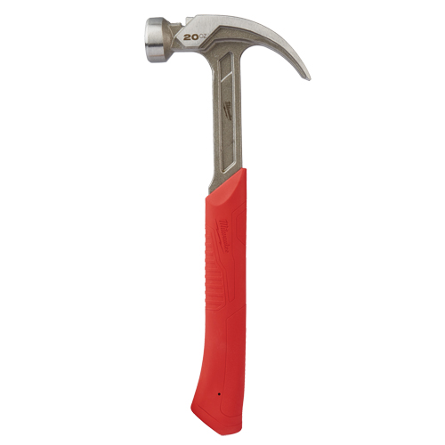 Curved Claw Smooth-Face Hammer, 20 oz., Solid Steel Handle, 14" L TGS INDUSTRIEL