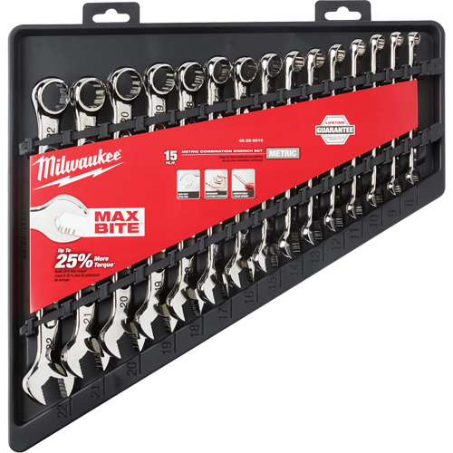 Wrench Set, Combination, 15 Pieces, Metric TGS INDUSTRIEL