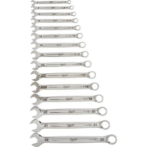 Wrench Set, Combination, 15 Pieces, Metric TGS INDUSTRIEL