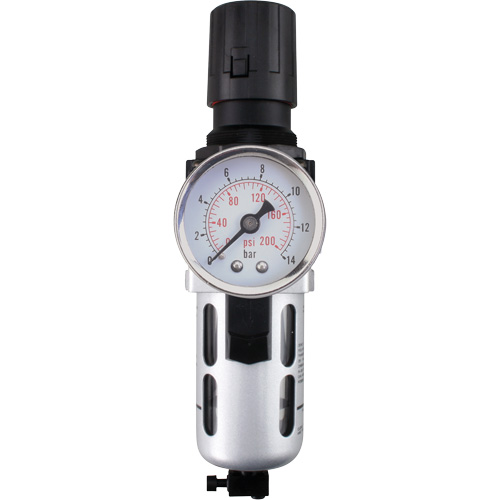 Modular Air Filter/Regulator (Gauge Included), 1/4" NPT, 145 PSI, 0.3 fl. oz. Capacity TGS INDUSTRIEL
