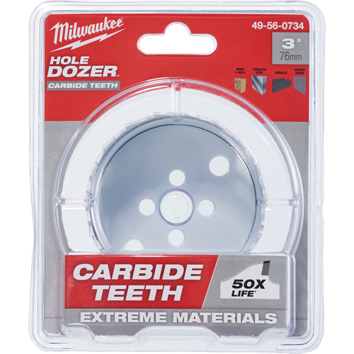 Scie &agrave; bouteur Hole Dozer avec dents au carbure, 3", Profondeur de la coupe 1-63/100", Carbure TGS INDUSTRIEL