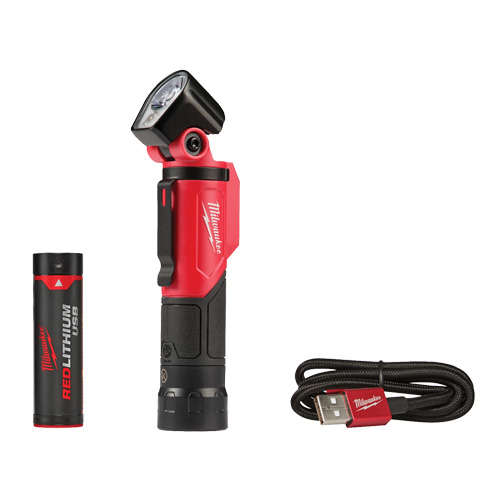 USB Pivoting Flashlight, LED, 500 Lumens, Rechargeable Batteries TGS INDUSTRIEL