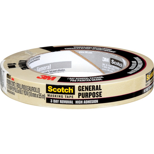 Ruban-cache Scotch pour entrepreneurs 2020, 18 mm (3/4") x 55 m (180'), Beige TGS INDUSTRIEL
